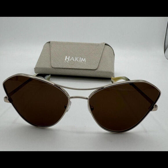 Grey Ant Fluxus Cat Eye Aviator Sunglasses Silver Brown Lens 60/15/140 - Picture 2 of 7